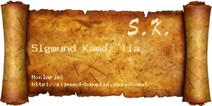 Sigmund Kamélia névjegykártya